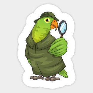 Parrot Detective Magnifying glass Sticker